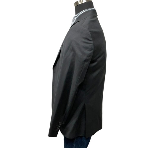 42S Lanificio F.LLI Cerutti Mens Suit Jacket Sport Coat Blazer Black Wool Italy - Picture 10 of 15