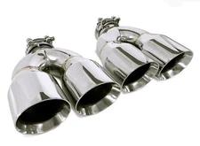 Stainless Steel 2.5" Inlet 3.5" Outlet Pair of Universal Dual Exhaust Tips 9.5"