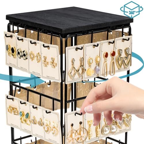360° Rotating Earring Display Stands for Selling Rack Holder Organizer Jewelry - Picture 13 of 13