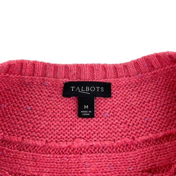 Medium Talbots Pink Cable Knit Pullover Sweater - image 3