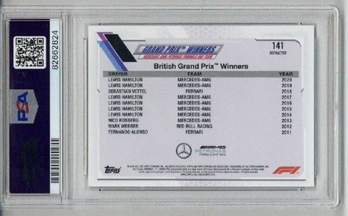 2021 TOPPS CHROME FORMULA 1 REFRACTOR LEWIS HAMILTON CARD PSA 10 LOW POP RARE - Picture 2 of 2