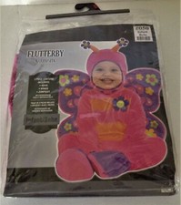 Infant BUTTERFLY Costume 6-12mo NEW HOOD WINGS JUMPSUIT 3pc Baby