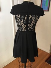 Women’s Black Lace Dress Cutout Cleavage New Size 8