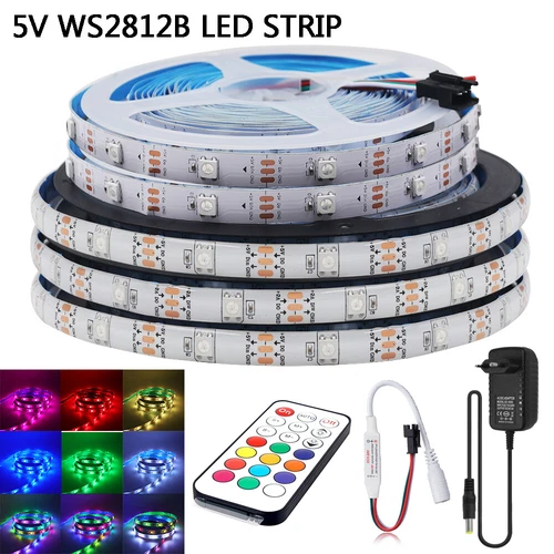 5V WS2812B LED Stripe RGB Leiste Streifen 5050 Band Lichterkette Adressierbare