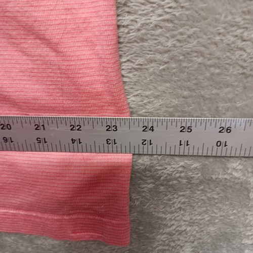 Peter Millar Bali Hai Logo Golf Polo Shirt Pink Geometric Design Stripes Men XL - Picture 9 of 12