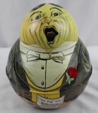 Vintage Reproduction Made Chinco Housware Tobacco 70s Roly Poly Singing Waiter