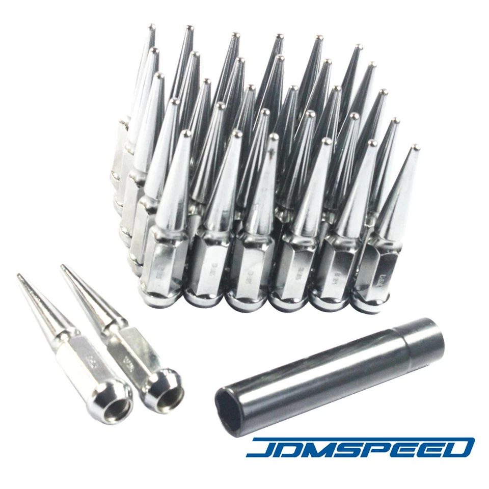 Juego de 32 tuercas de clavo cromadas JDMSPEED 9/16" para Dodge RAM 2500 3500 1994-2011 Foto 2 de 4