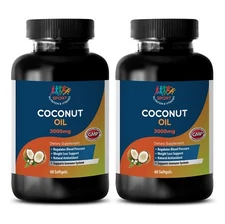 Fatty Acids - Organic Coconut Oil Extra Virgin 3000mg 2 BOTTLES