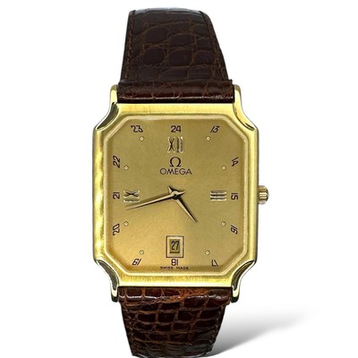 Omega De Ville Square Watch with 18KT Yellow Gold Case Swiss Made
