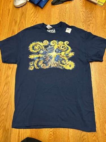 ✰ DOCTOR WHO LOT of THREE T-Shirts, New & NwoT Van Gogh Union Jack & Words LARGE - Picture 8 of 10