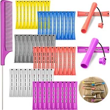 60 Pieces Hair Perm Rods Set Plastic Perming Rods Cold Wave Rods Hair Curling...