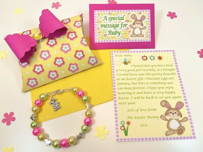 Personalisierter Osterhasen Brief, Geschenkbox, Armband, Ostergeschenk, Osterjagd