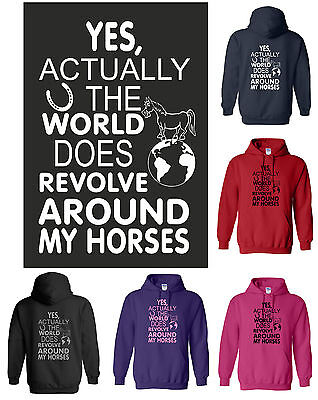 2XL Dog Funny Adult Hoody S YES actually world DOES revolve around my DOGS