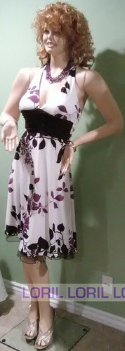 Speechless Women's Small Girls White Lavender Floral Print Sleeveless Dress H241 - Picture 5 of 11