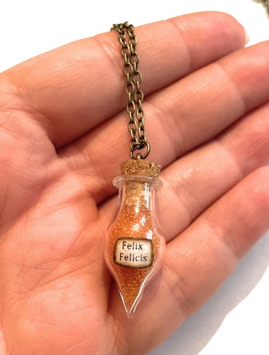 Harry Potter Collana Pozione Felix Felicis Fortuna Hogwarts Metallo Nichel Free - Picture 4 of 4