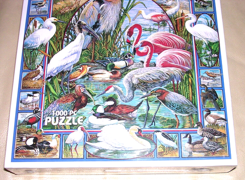 NEW 2002 Birds of Our Shores World Pelican Duck Swan Flamingo 1000 Piece Puzzle - Picture 4 of 9