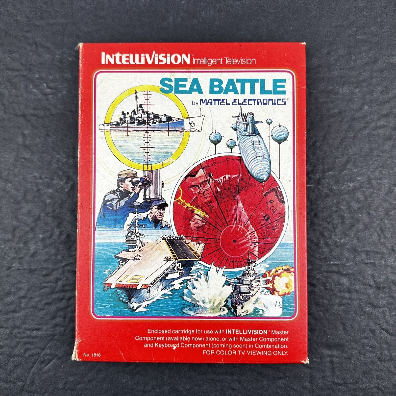 2 Overlays Mattel Intellivision – Sea Battle, Jeu Original, 1980