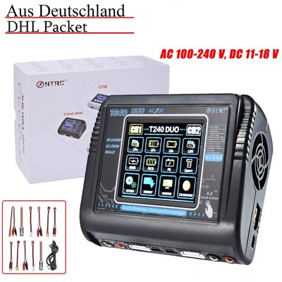 HTRC T240 DUO RC Balance Ladegerät/Entlader für Lilon LiPo LiFe LiHV NiCd NiMH ,
