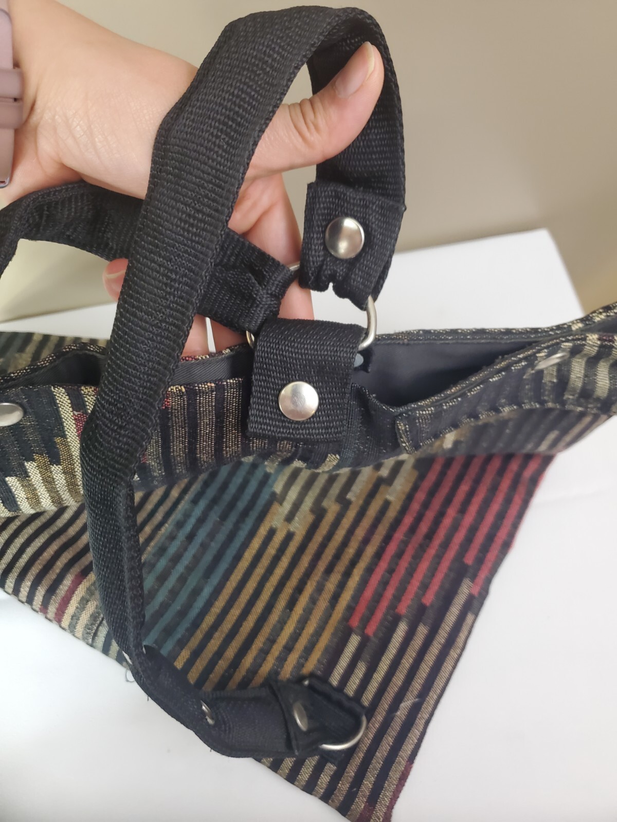 Colorblock Multi-Snap Adjustable Asymmetrical Bac… - image 6