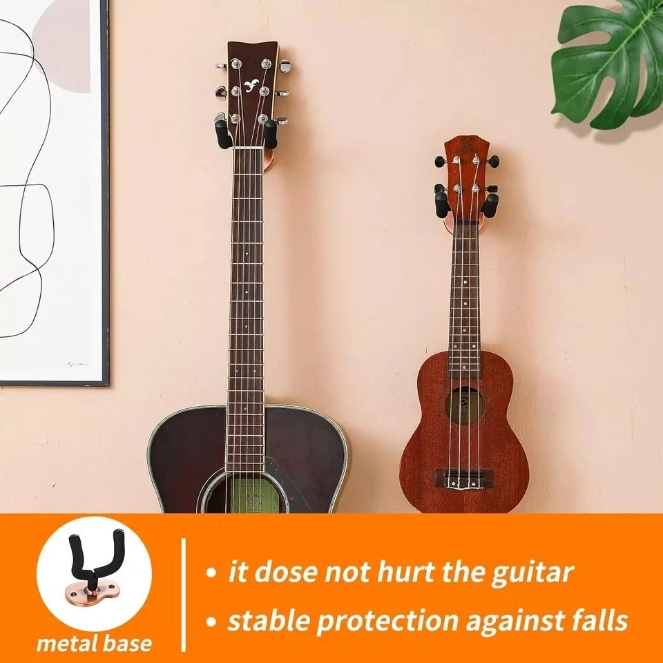 2 PIEZAS Perchas de Guitarra Ajustables Gancho Soporte Montaje en Pared Percha Instrumento de Pantalla Foto 2 de 4