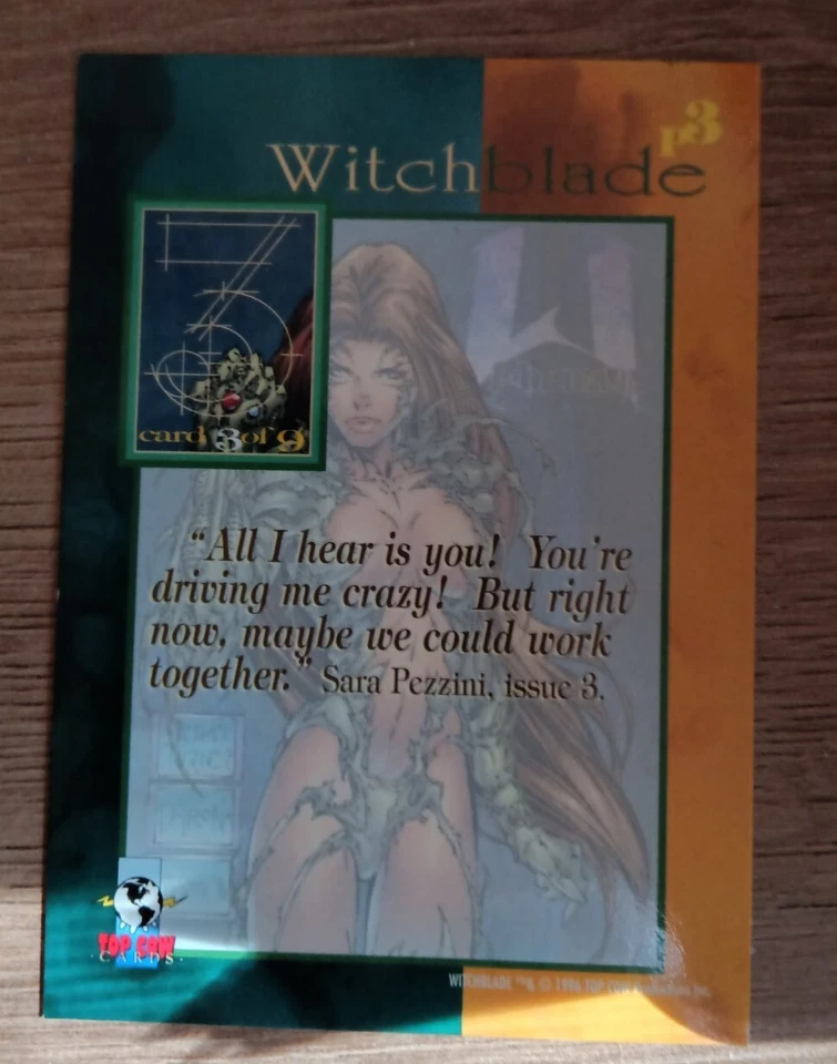 1996 Top Cow Witchblade Comic Etched Foil Portrait Puzzle Insert Card  P3 - Image 2 of 2