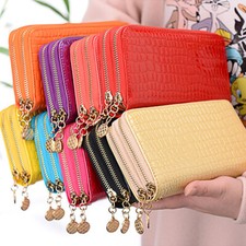 Women's Large Capacity Long Wristlet Wallet Zip Card Holder Coin Purse Handbag