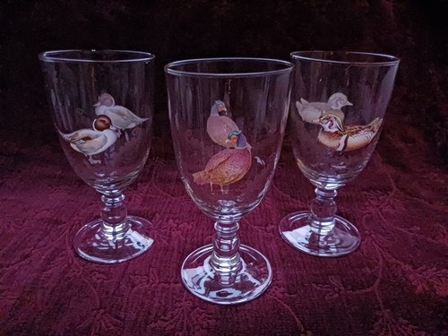 Spode WOODLAND Goblets/Glasses - 16 oz. - Set/3 - Signed - Picture 7 of 11