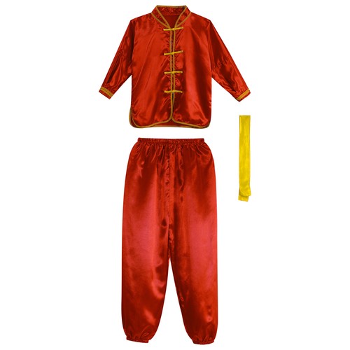 Boys Girls Kung Fu Suit Unisex Set Comfortable Outfit Long Sleeve Tops Tai Chi - Picture 21 of 64