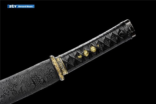 Japanese Sword Handmade FullTang Carbon Steel Tanto Samurai Short Katana -Q8008 - Picture 5 of 14