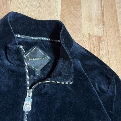 Billionaire Couture Felpa Nera Uomo Zip con Cappuccio Velluto Made in Italy Lusso Tg L - Foto 4 di 9