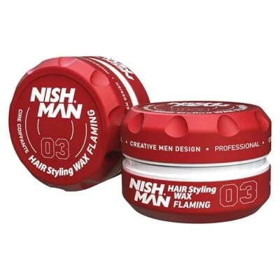 NISHMAN Haarstyling Wachs Für Männer 03 – Flaming 150g – Mango-Duft