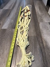 Vintage Handmade Vintage Macrame Plant Hanger wooden Beads 12