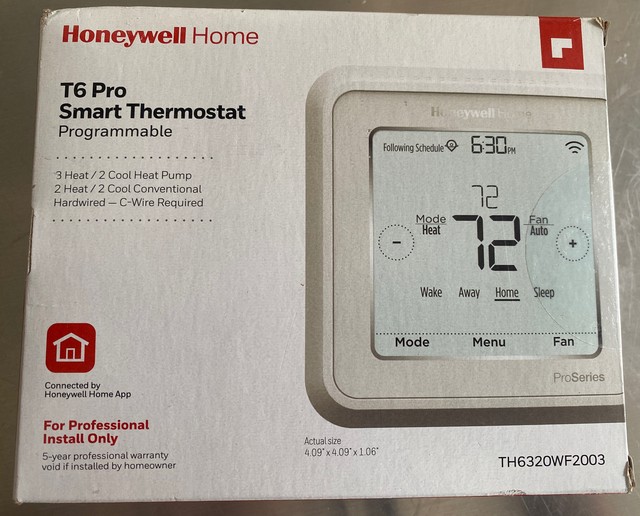 Honeywell TH6320WF2003 T6 Pro Smart Programmable Thermostat White for