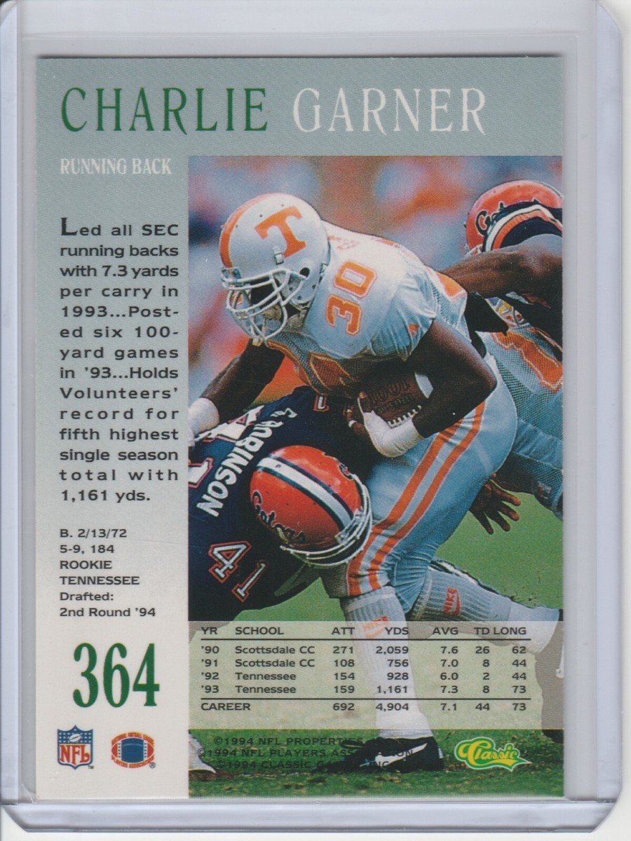 1994 Classic Pro Line Live Charlie Garner #364 Rookie RC | eBay