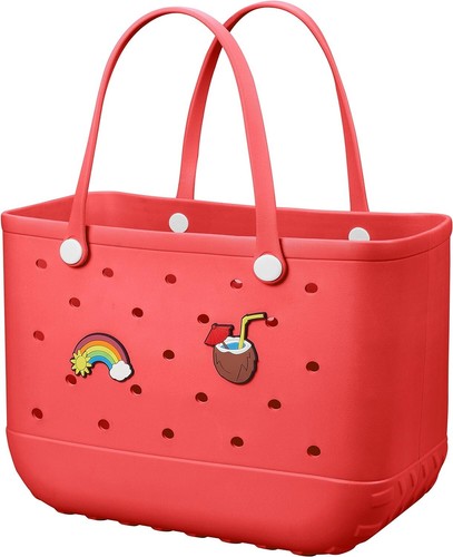 Beach Bag Rubber Tote Bag Waterproof Travel Bags for Women Washable Tote Bag ... - Picture 2 of 8