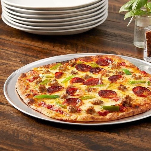 Pizza Pan Standard Aluminum Oven Plate Wide Rim Non Stick Baking Tray 6-14 - Picture 3 of 12