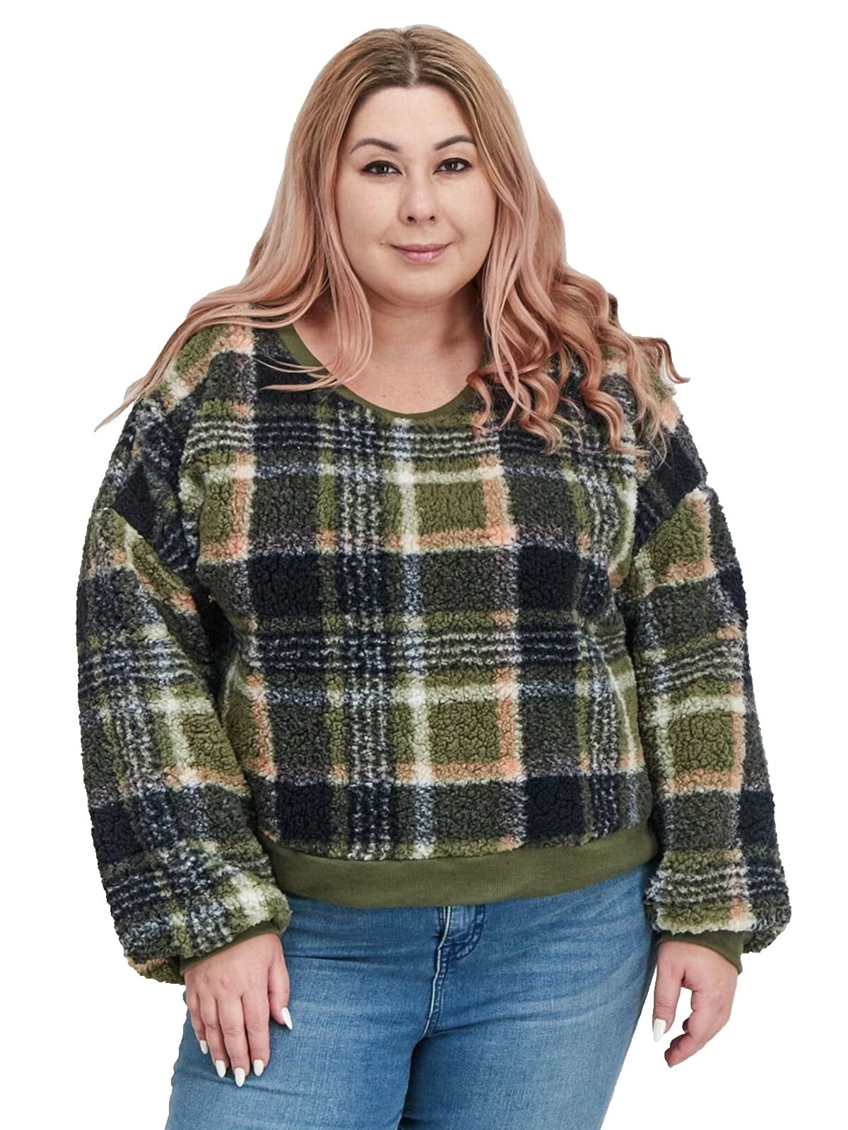 Plaid Casual Plus Size Sweaters for Women
