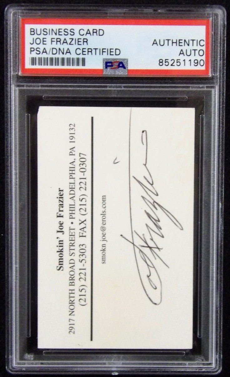 Joe Frazier Boxer Signed Business Card PSA Authenticated | eBay