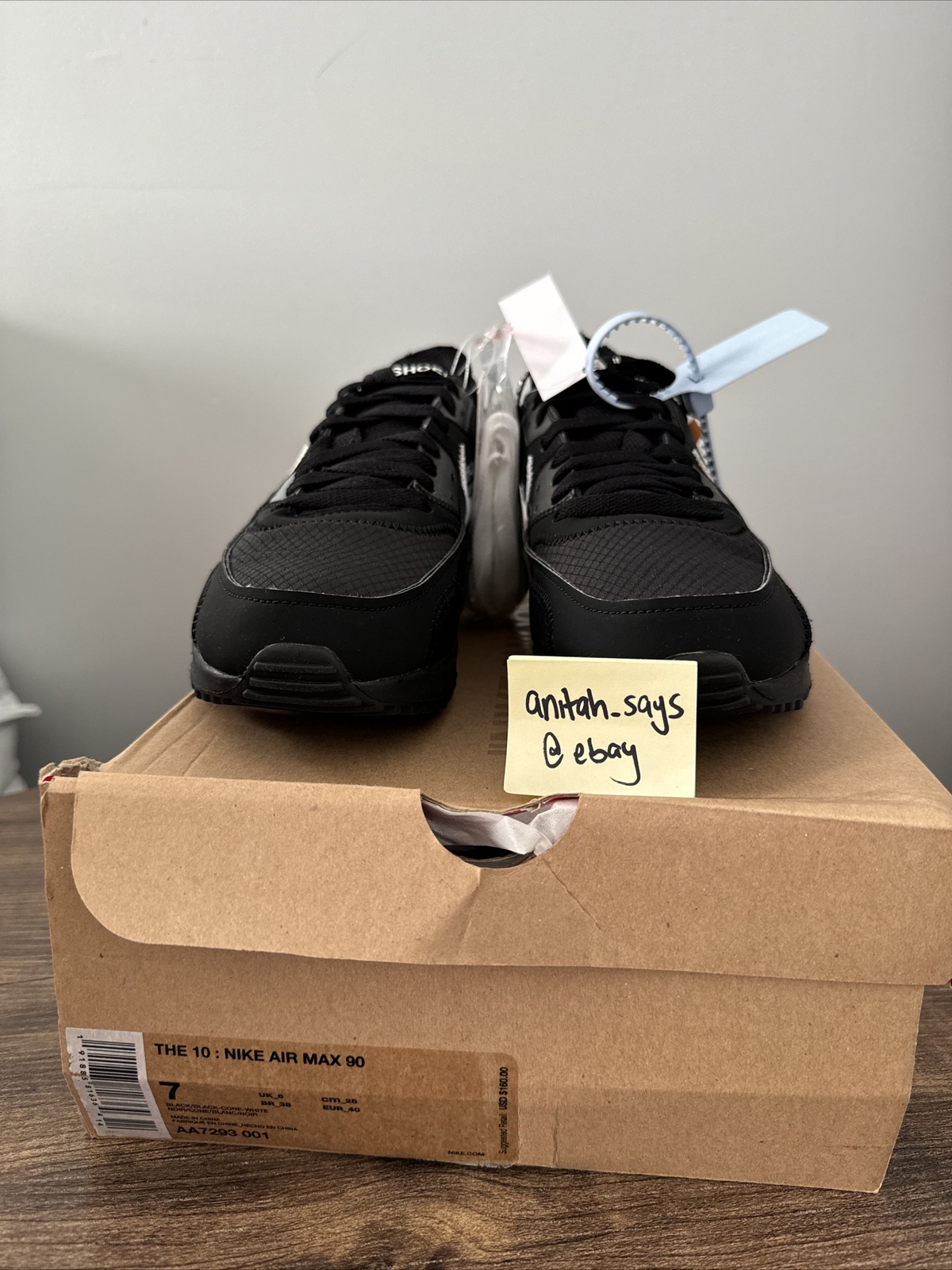 OFF WHITE X NIKE Taglia 7 M 8 5 W Nike Air Max 90 x BIANCO SPORCO 2019 AA7293 001