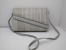 Vintage Sunco Eel Skin Gray Handbag Clutch Shoulder Strap 9.25x6x2 Beautiful 
