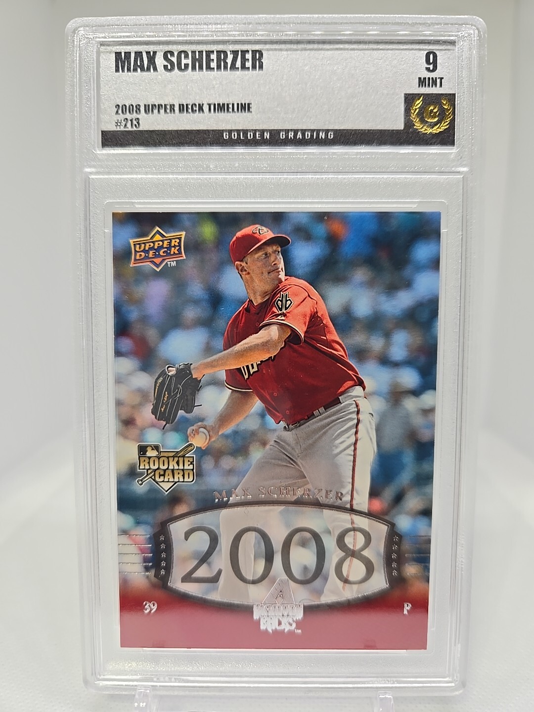 2008 Upper Deck Timeline Max Scherzer RC #213 DBacks Golden Grading MINT 9 L👀k!