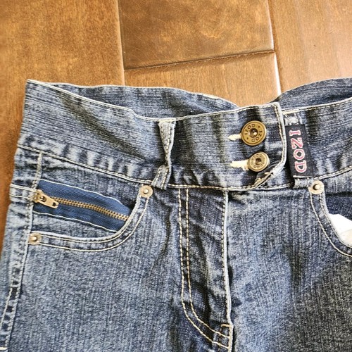 Izod Girl's Double Button Denim Jeans - Size 10 - Picture 10 of 13
