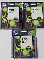 3 PK - GENUINE HP 940XL Ink Cartridge for Officejet pro CYAN, BLACK, Exp. 2018