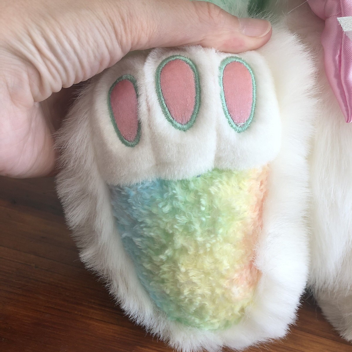 21” DAN DEE Hoppy Hopster Easter Bunny Mint Green & White Rainbow