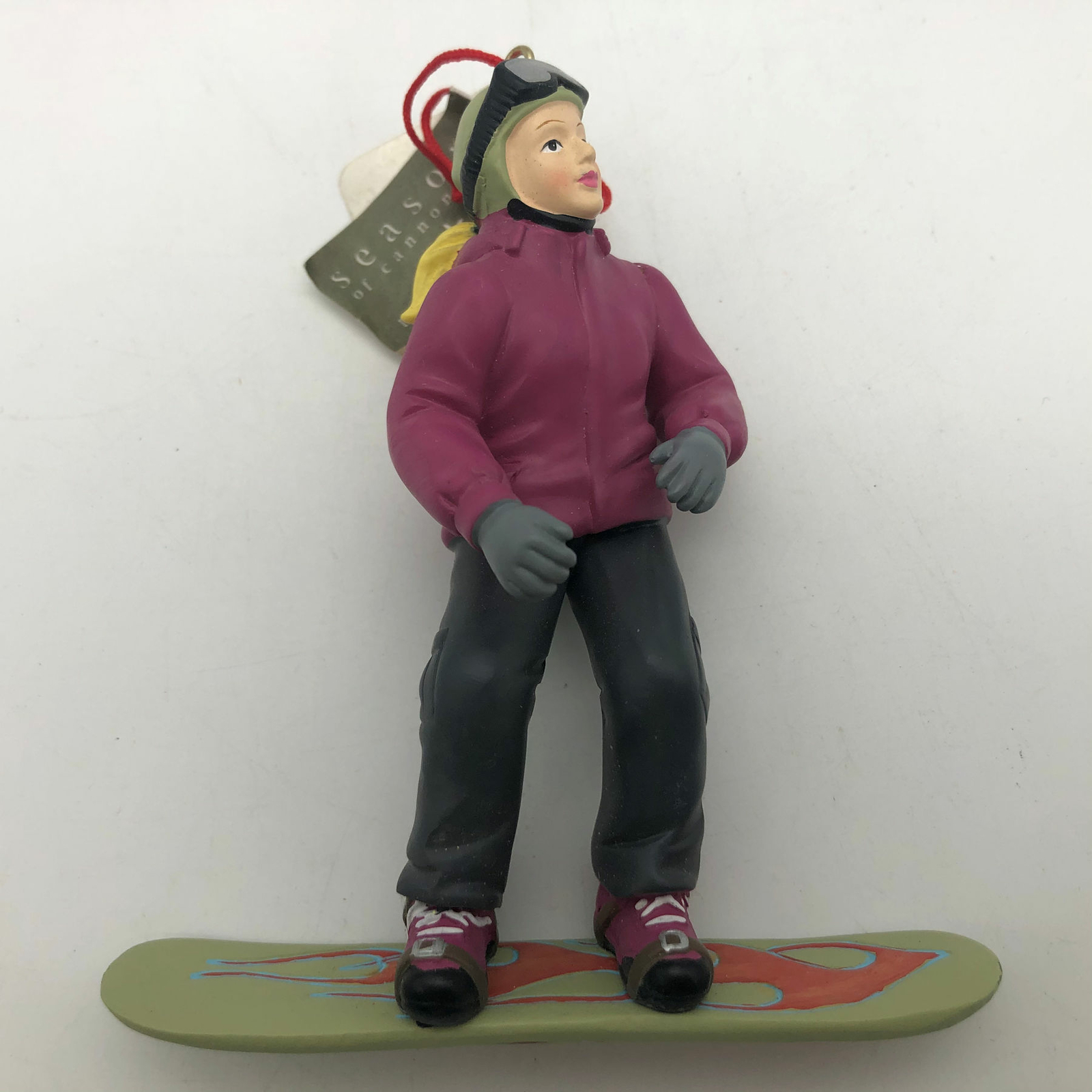 PONY Snowboarder Decorazione Natalizia Bambina Coda di Cavallo Giacca Invernale Ha Problema Vernice