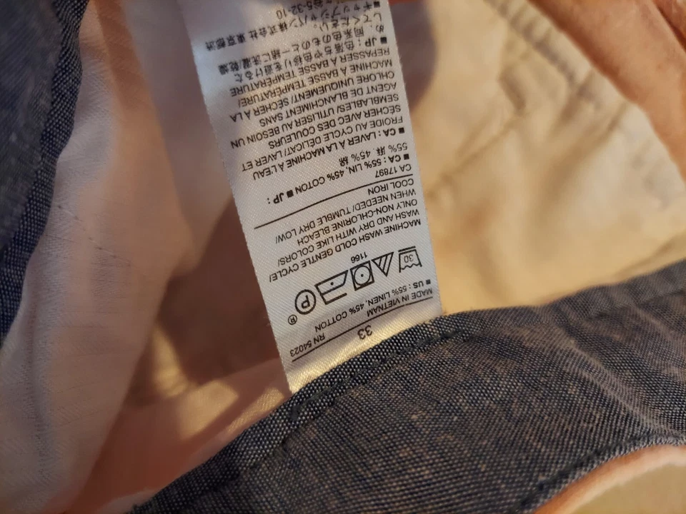 Mens Banana Republic Linen Shorts 33 34 Pink Chino - Image 4 of 4