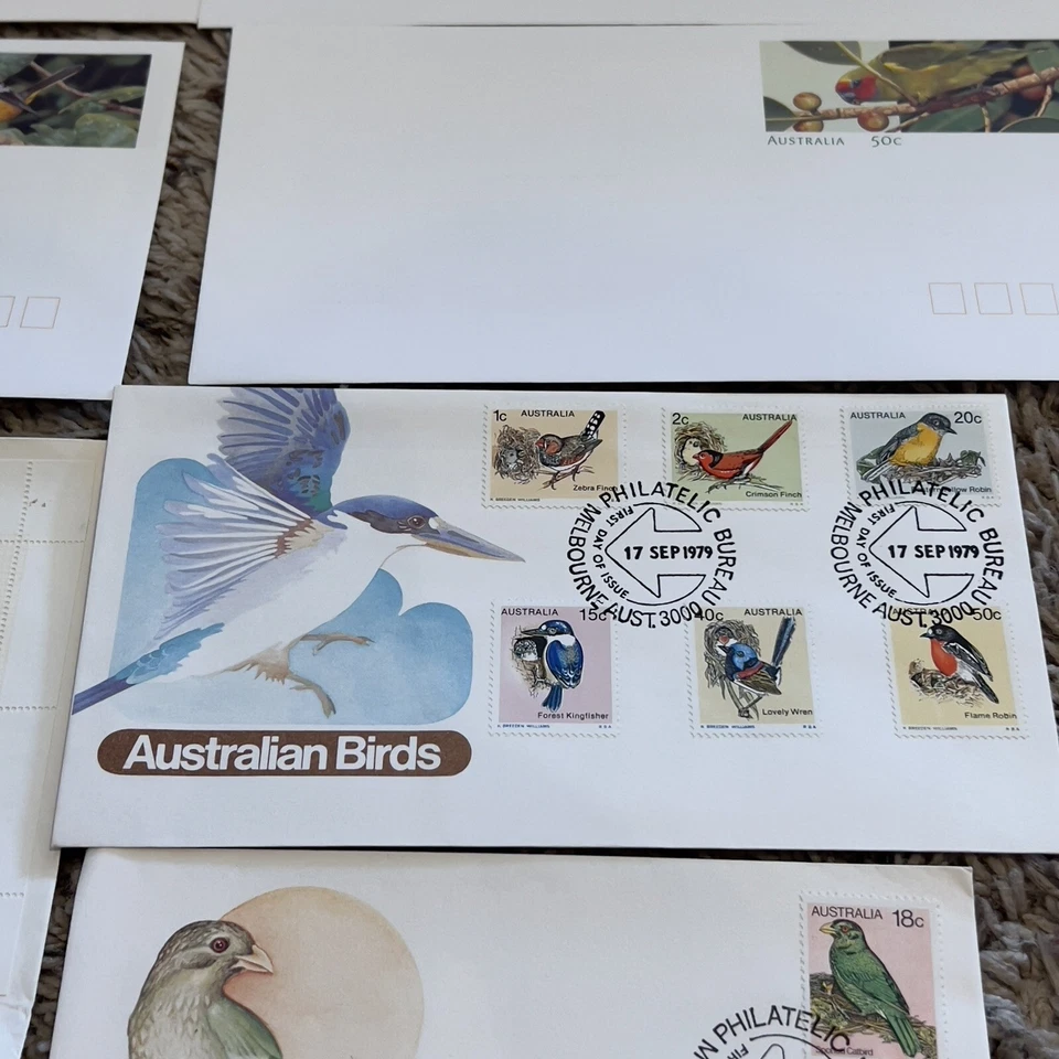 LOTE DE 17 FUNDAS PARA PÁJAROS DIFERENTES COMO NUEVAS Y USADAS PRIMER DÍA FUNDAS CACHÉS AUSTRALIA Foto 3 de 4