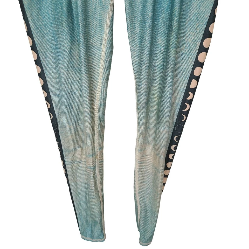 Leggings de ioga Teeki feminina S azul 4 vias elástica cintura alta lua calça quente - Imagem 4 de 4