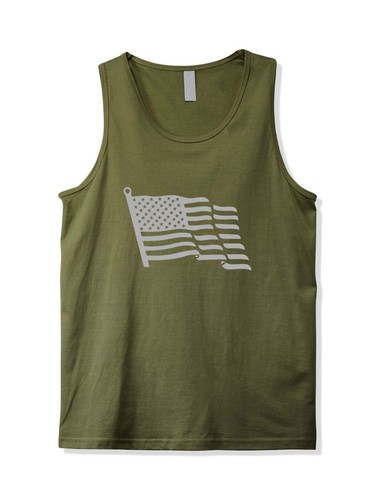 Hat and Beyond Mens Independence Day Graphic Print Gray USA Flag Tank Top - Picture 9 of 27