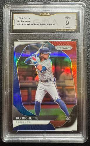 2020 Panini Prizm Bo Bichette 71 Red White & Blue Prizm Rookie RC GMA MINT 9 MLB